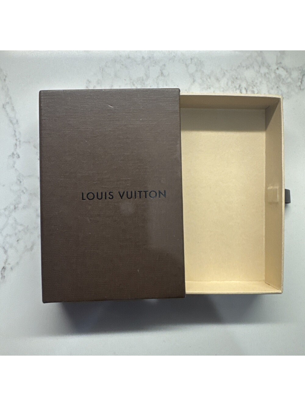Authentic LOUIS VUITTON Box Pull-Out Box With Ribbon Pull Tab
